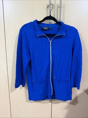 Onque Casuals Electric Blue Lightweight Full-Zip Shirt Jacket